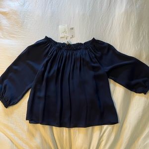 Joie off the shoulder NWT blue blouse